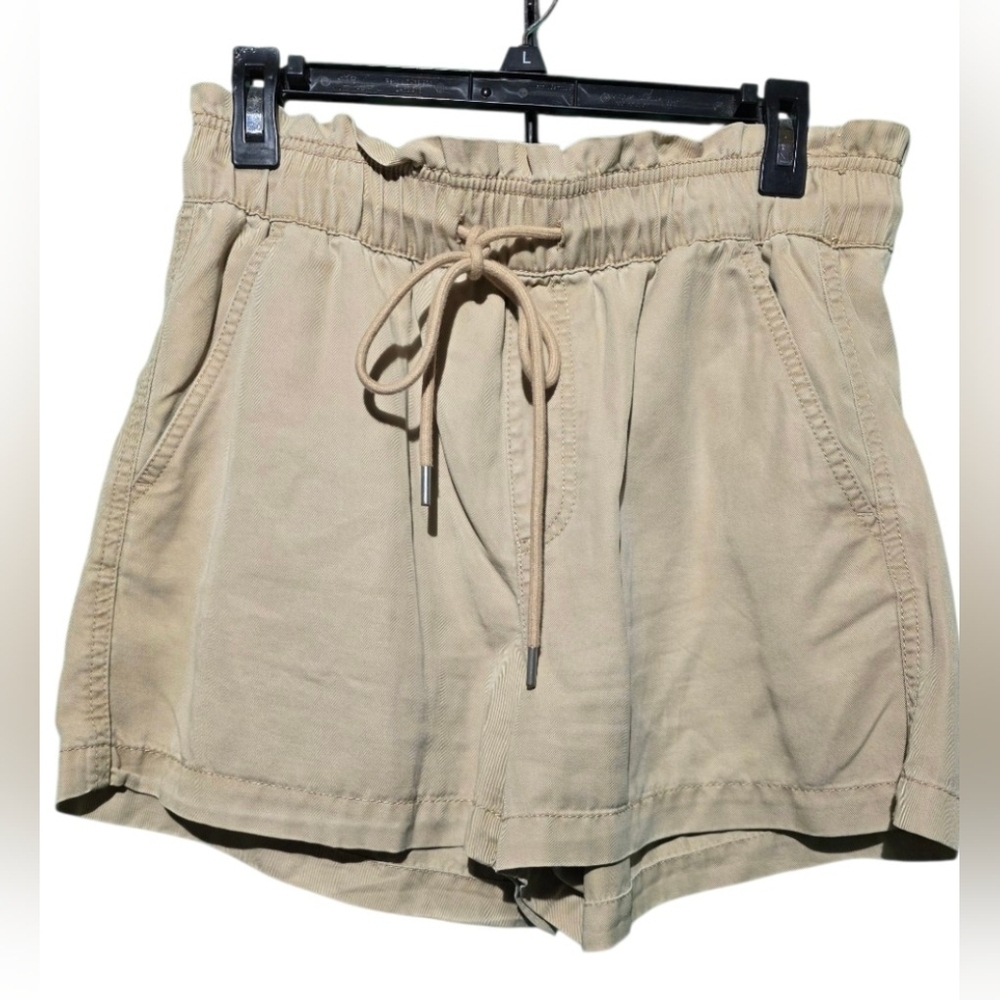 Loft Size Small Women's Tan Paperbag Drawstring Short Waist 32 Inseam 3 - Picture 2 of 4